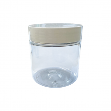 250ml Clear PET Jar with 75mm White Lid